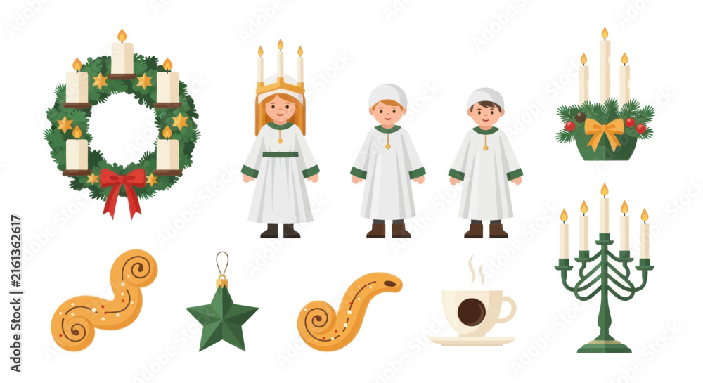 Fototapeta premium Set of christmas elements