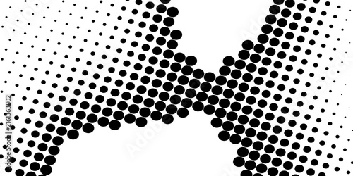 Dotted halftone gradient texture. Vanishing polka dot background. Repeating dots gradation pattern background. Black fading comic pop art overlay backdrop. Raster effect wallpaper. Eps10