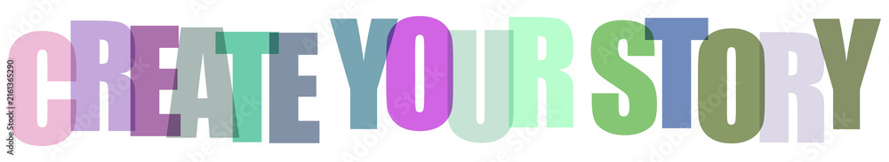 Naklejka premium Colorful creative typography design for storytelling and inspiration