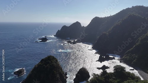 Beautiful Orong Bukal coastal cliffs in Sekotong West Lombok NTB Indonesia, stunning ocean view often mistaken as Raja Ampat Papua but this is Lombok