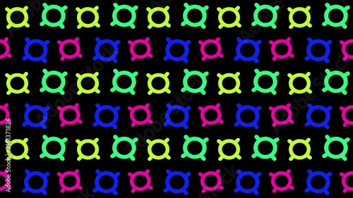 4K Staggered Seamless Currency Symbol Pattern in Vibrant Neon Colors