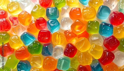 Colorful assortment of plastic Easter eggs filled with candy.