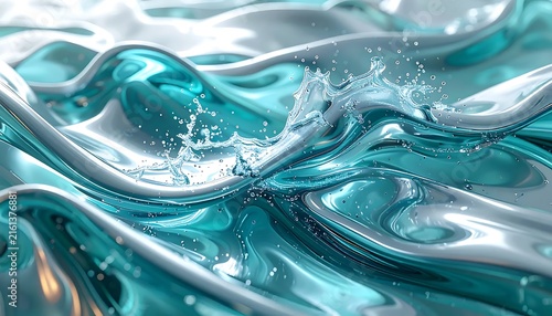Close up of swirling blue green water surface.