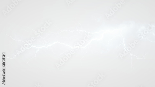 Photography Lightning bolts striking against a light gray background, creating a dramatic an