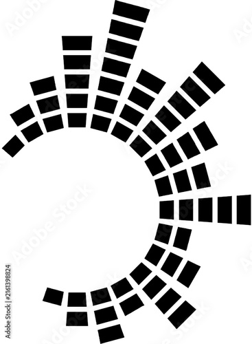Foto Radial Sound Wave Equalizer Burst, Audio Frequency Spectrum Illustration