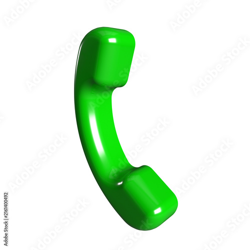 Telephone communication icon 3d web sign 