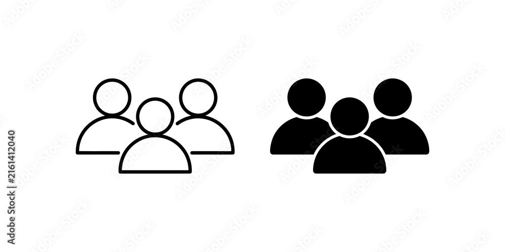 Naklejka premium Group of people icon set with avatar symbols for social network profile.