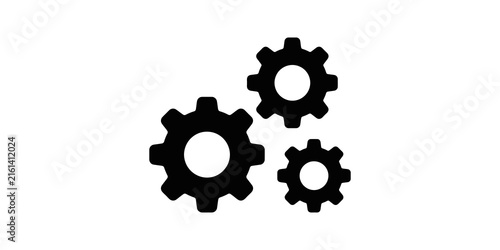 Canvastavla Connected gear wheels icon for industrial automation and process design