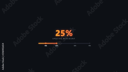 E-commerce Promotion Discount Meter Animation With Glowing Progress Bar