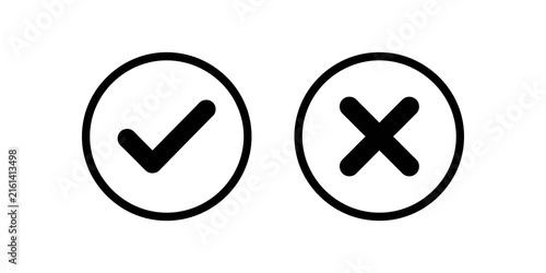 Checkbox and cross mark icons for verification and cancel task symbols.