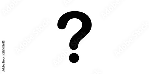 Fotografie Question mark symbol icon black flat design inquiry button isolated form