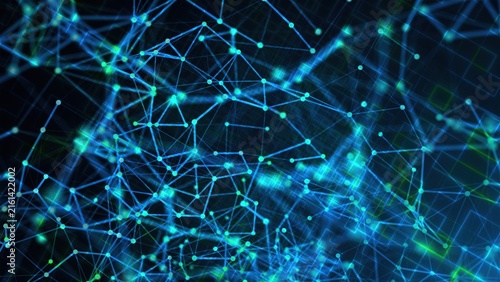Abstract connection dots. Computer generated render