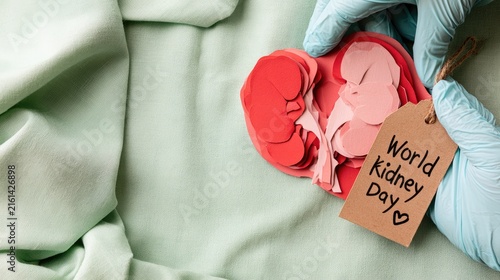 Hands hold heart-shaped organ cutout with 