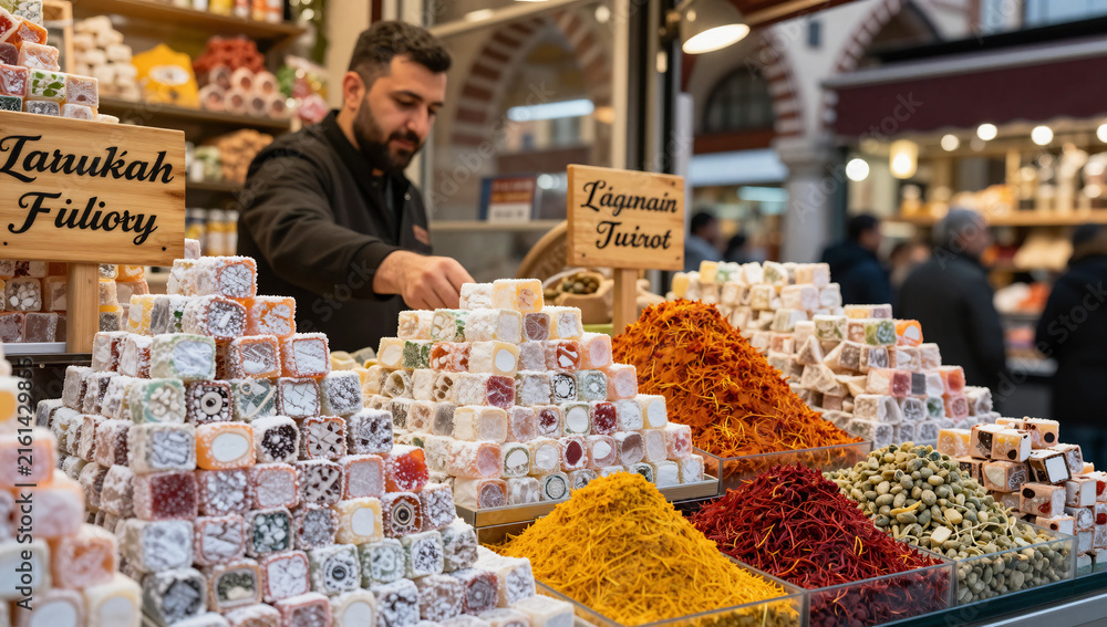 Fototapeta premium Istanbul Grand Bazaar Turkish Delights and Spices
