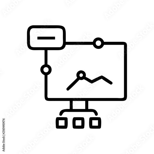 SCADA System Line Icon, Industrial Control and Monitoring Outline Symbol, Supervisory Control Data Acquisition and Automation Editable Stroke Vector for UI UX Design