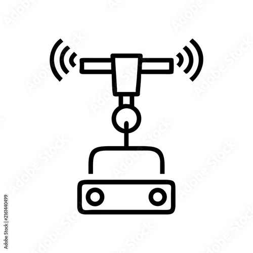 Smart Equipment Line Icon Thin Outline Vector Illustration for Intelligent Machinery Industrial Automation IoT Manufacturing Equipment and Smart Factory Technology UI Design