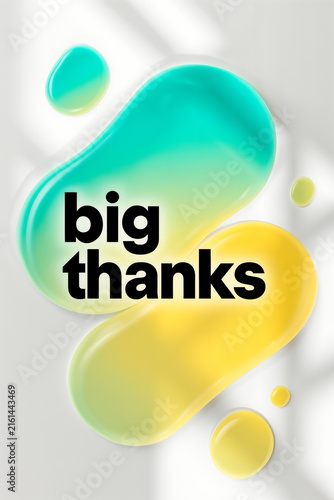 Abstract Gen Z thank you card big thanks glossy blob design