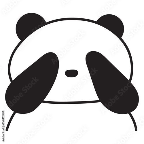 Fotografía panda bear peek a boo illustration