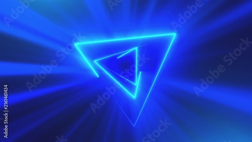 Triangles Neon Tunnel. Computer generated render