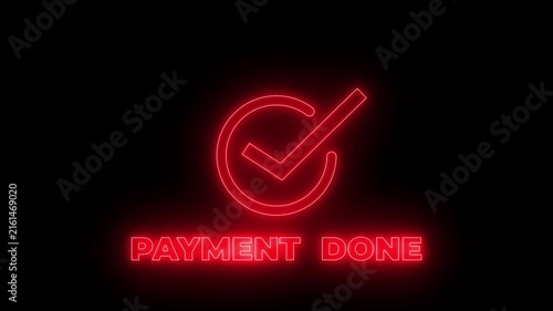 Check mark and Payment done text animation. payment successful animation.