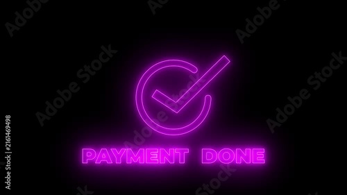 Check mark and Payment done text animation. payment successful animation.