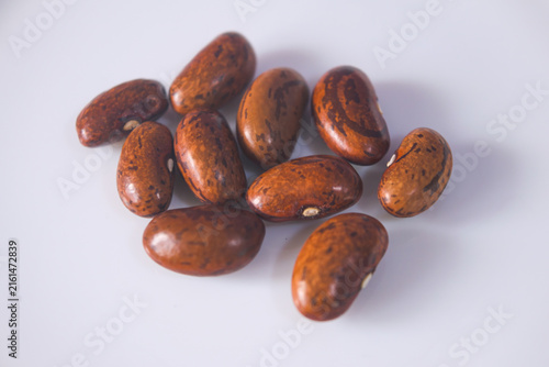 Speckled Beans on White Background