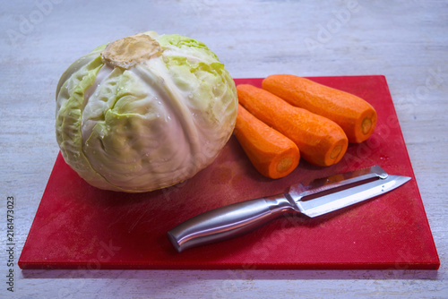 Fresh Vegetables on Cutting Board