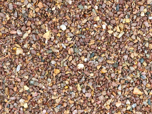 Foto Brown and red decorative gravel stones texture background