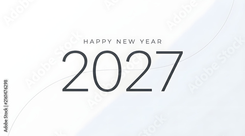 Minimalist new year 2027 graphic design with clean typography and white background