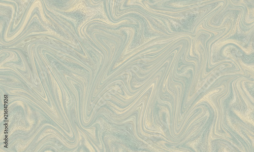 Abstract liquid marble texture with flowing waves of beige and muted blue colors