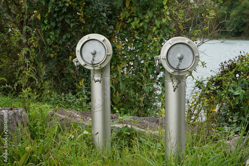 Emergency water access on the Rhine river, Switzerland during firefighting.