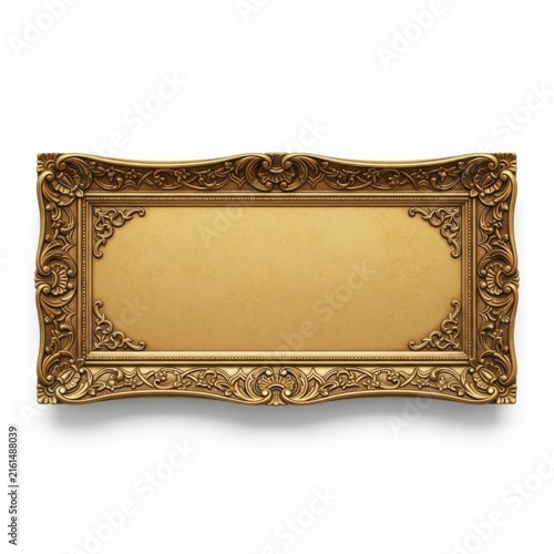 Elegant gold ornate picture frame with intricate design