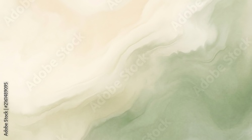 Abstract watercolor texture with soft swirls of cream beige and sage green colors blending together