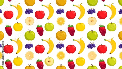 Colorful abstract pattern of fruit icons.