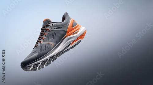 Advanced Running Shoe: A sleek, modern running shoe designed for peak performance, featuring a lightweight mesh upper, responsive cushioning, and a dynamic tread for optimal traction.