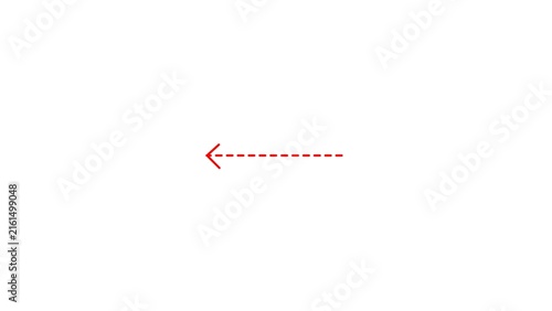 Direction arrow line symbol left indicator black color 4k illustration. Simple black pointer showing opposite direction. White background 4k illustration.