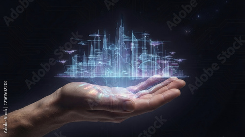 Futuristic Holographic City