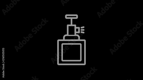 cleaning spray animated icon with black background