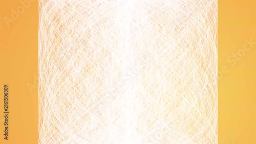 Abstract background featuring fine white digital lines forming a glowing column on golden yellow backdrop