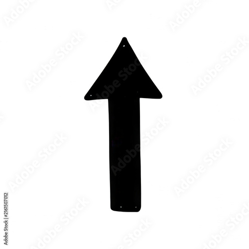 Simple hand drawn black arrow pointing up isolated on transparent background