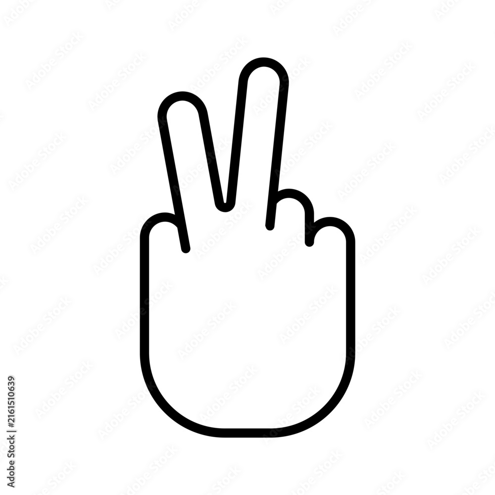 Fototapeta premium Two finger V sign gesture