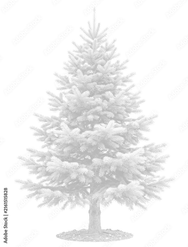 Fototapeta premium Pine Tree Halftone Texture Background Design Isolated on Transparent Background PNG
