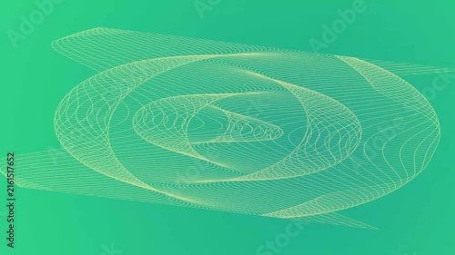 Abstract geometric pattern with flowing golden lines on a soft vibrant green gradient background backdrop