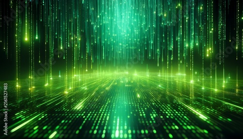 green binary code rain with glowing retro digital screen aesthetic