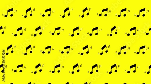 音符と波紋の楽しいループアニメーション背景素材