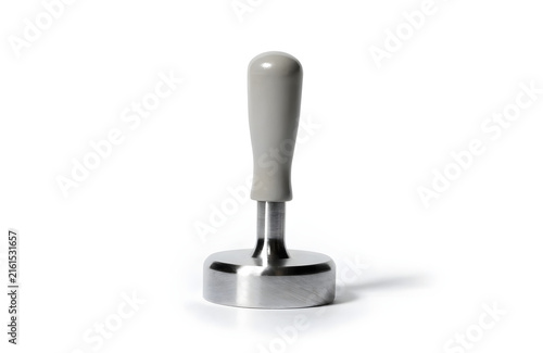 Coffee tamper tool for espresso preparation isolated on white background