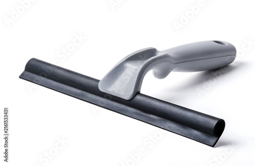 Handheld rubber squeegee for window cleaning isolated on white background