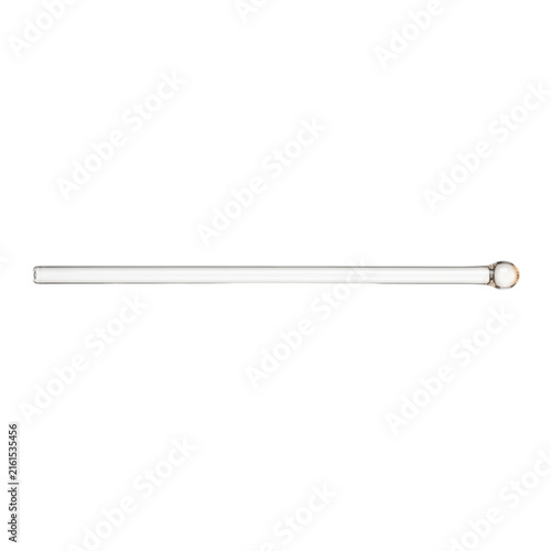 Fotografie Clear glass stirring rod with a bulbous end for laboratory use