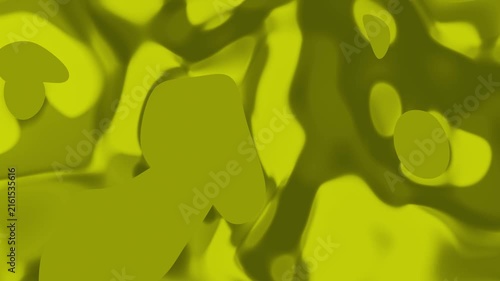 Vivid Chartreuse Yellow Abstract Liquid Flowing Motion Background With Soft Curving Shapes