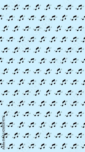 かわいい音符の波紋が踊るループアニメーション背景